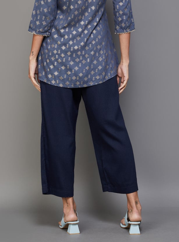 MELANGE Women Solid Elasticated Ethnic Pants