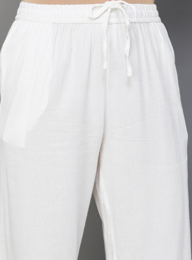 MELANGE Women Solid Elasticated Ethnic Pants