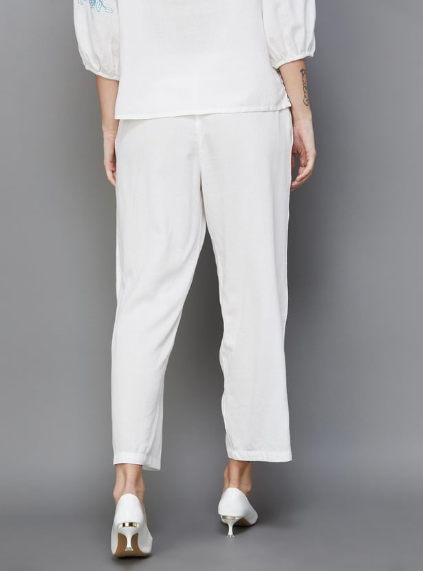 MELANGE Women Solid Elasticated Ethnic Pants