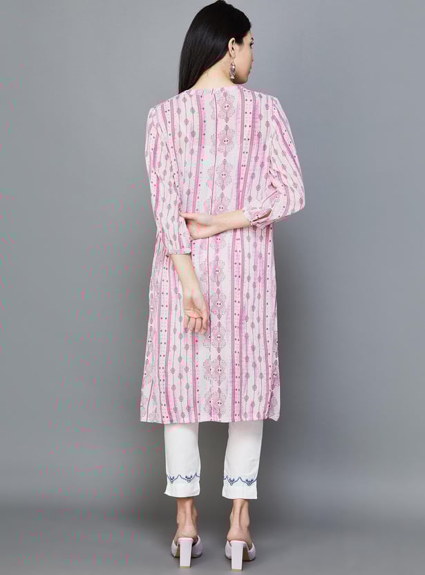 W Women Printed Straight Kurta