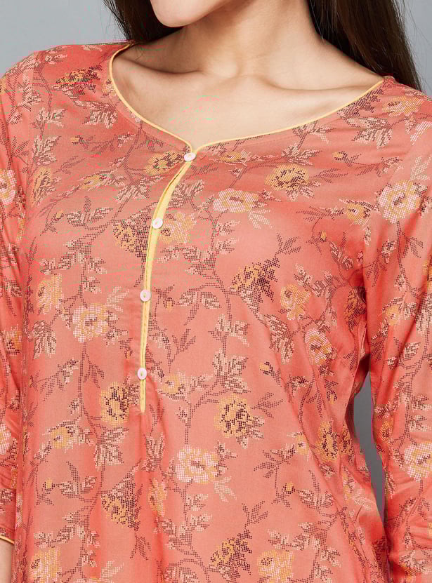 AURELIA Women Printed Straight Kurta