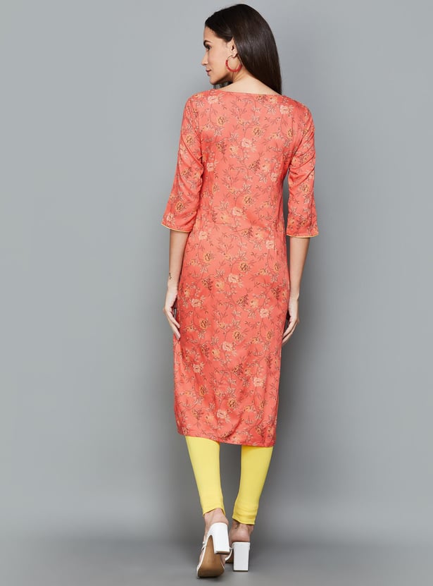 AURELIA Women Printed Straight Kurta