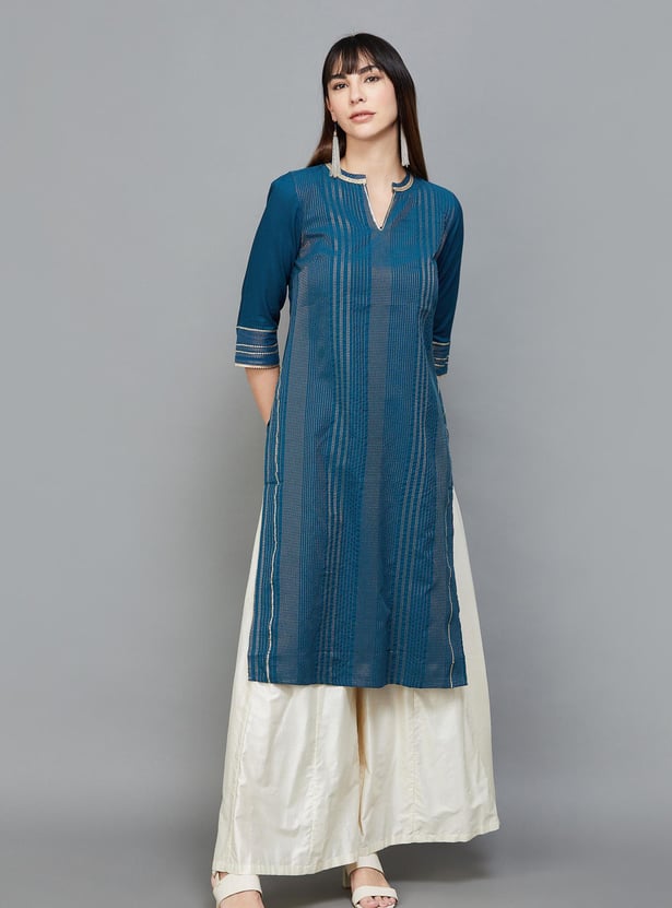 AURELIA Women Woven Straight Kurta
