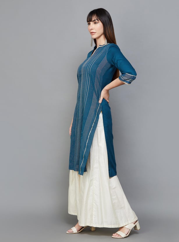 AURELIA Women Woven Straight Kurta