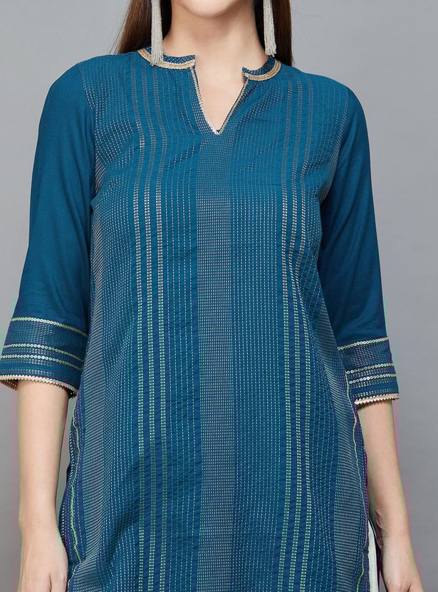 AURELIA Women Woven Straight Kurta