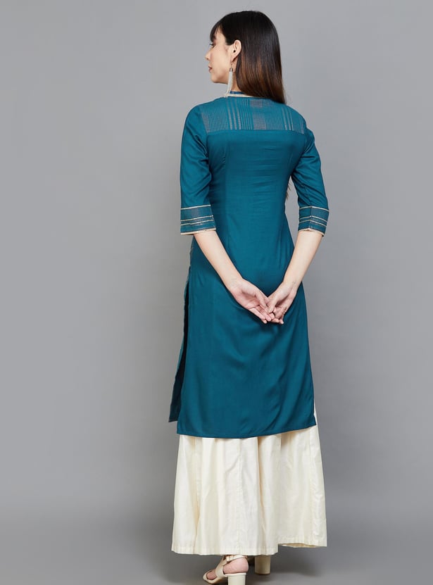 AURELIA Women Woven Straight Kurta