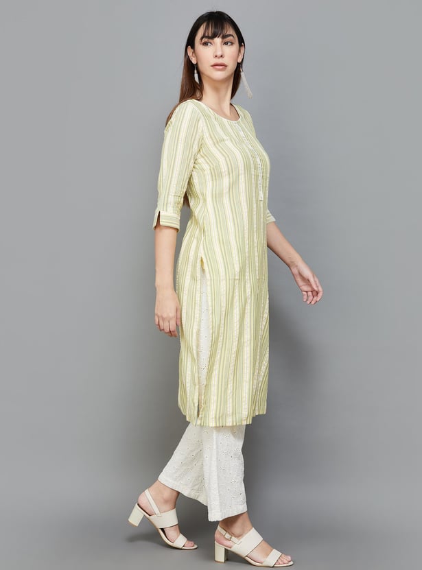 AURELIA Women Striped Straight Kurta