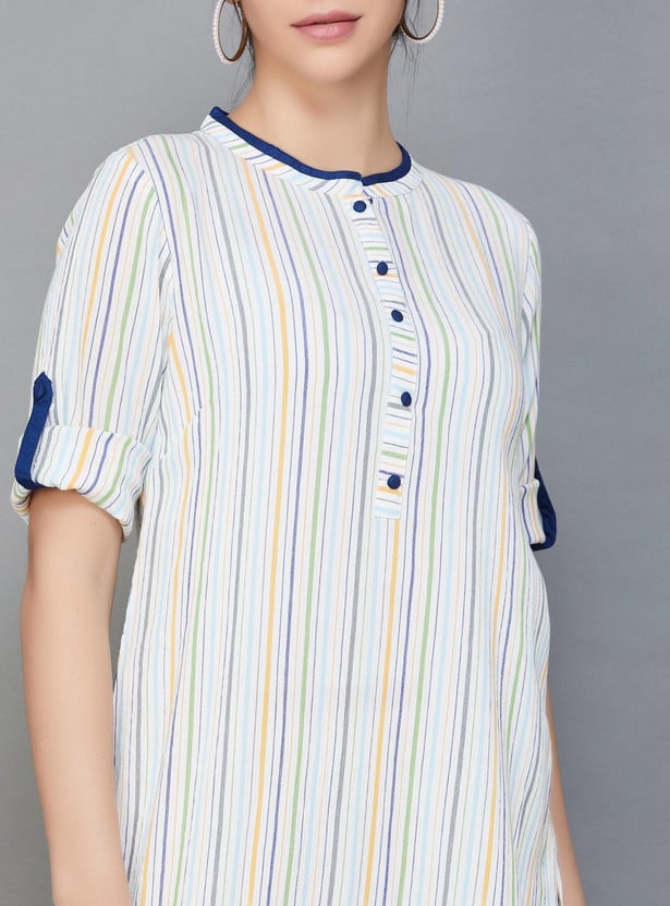 AURELIA Women Striped Straight Kurta