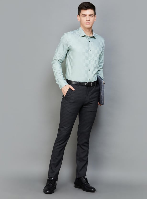 BLACKBERRYS Men Checked Slim Fit Formal Shirt