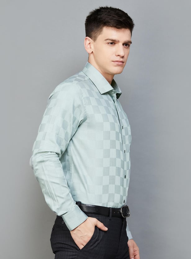 BLACKBERRYS Men Checked Slim Fit Formal Shirt