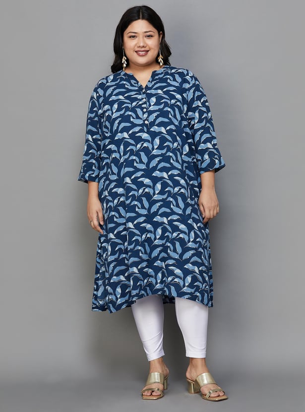 MOIREE Women Leaf Printed Straight Kurta