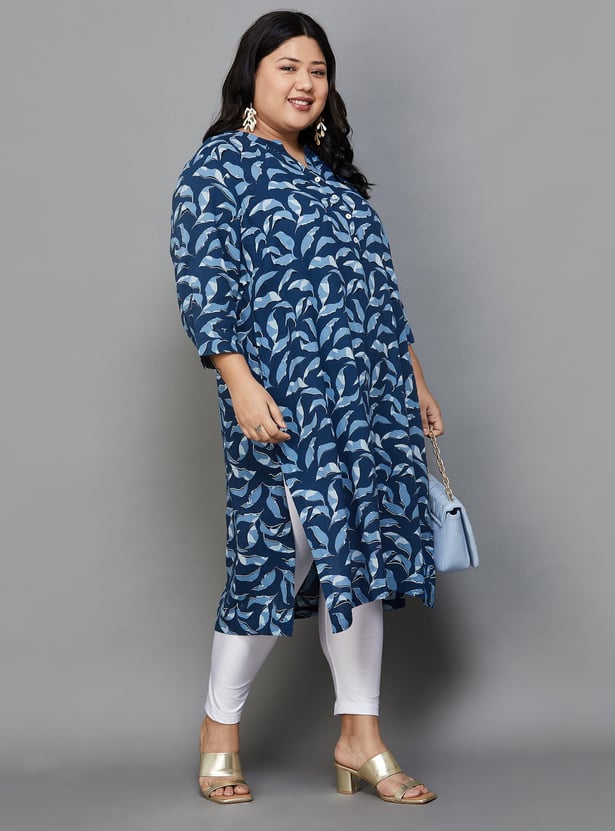 MOIREE Women Leaf Printed Straight Kurta
