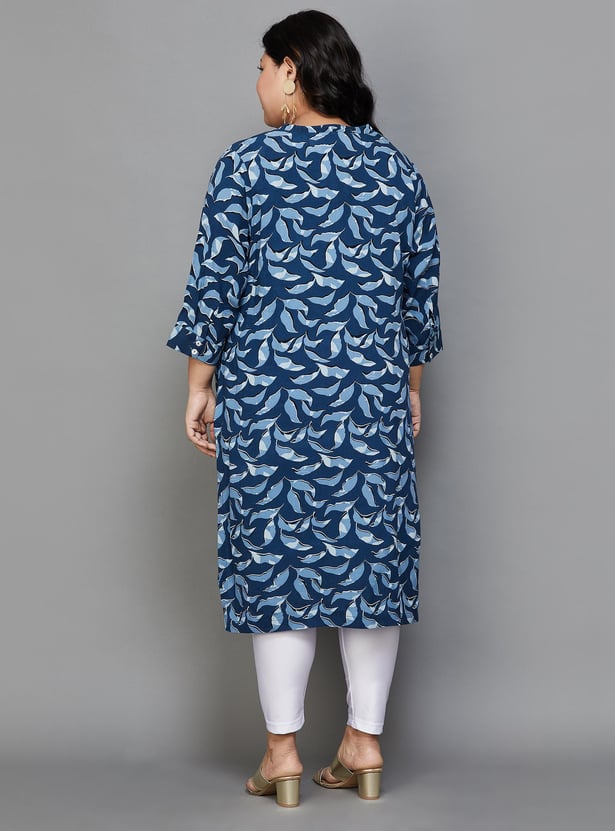 MOIREE Women Leaf Printed Straight Kurta