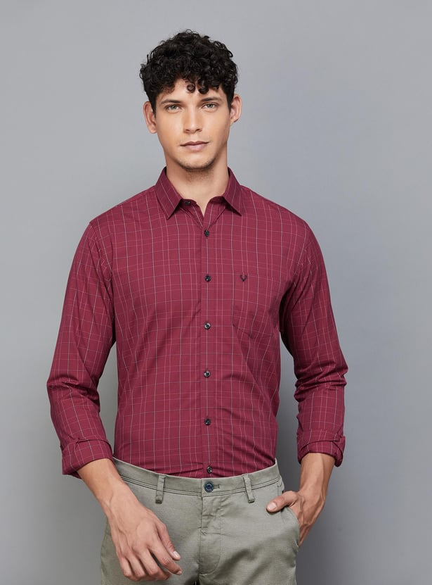 ALLEN SOLLY Men Checked Sport Fit Casual Shirt