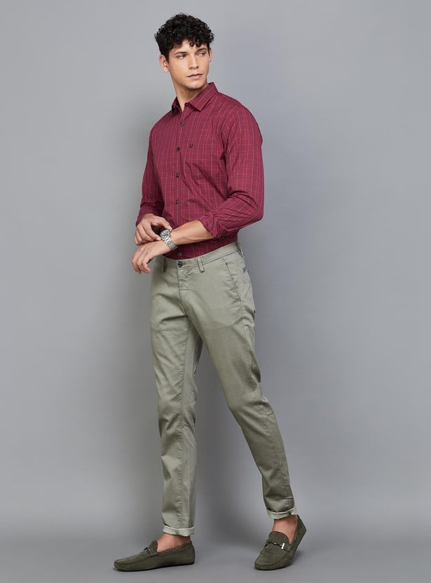 ALLEN SOLLY Men Checked Sport Fit Casual Shirt