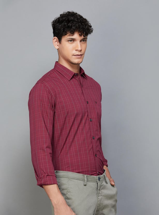 ALLEN SOLLY Men Checked Sport Fit Casual Shirt