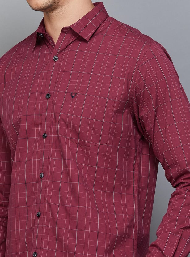 ALLEN SOLLY Men Checked Sport Fit Casual Shirt