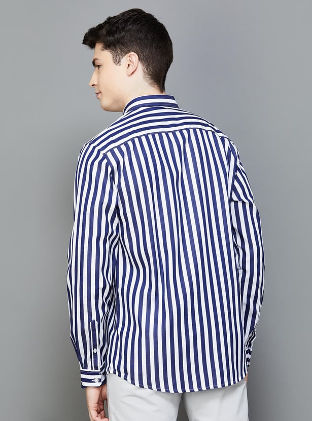 ALLEN SOLLY Men Striped Slim Fit Shirt