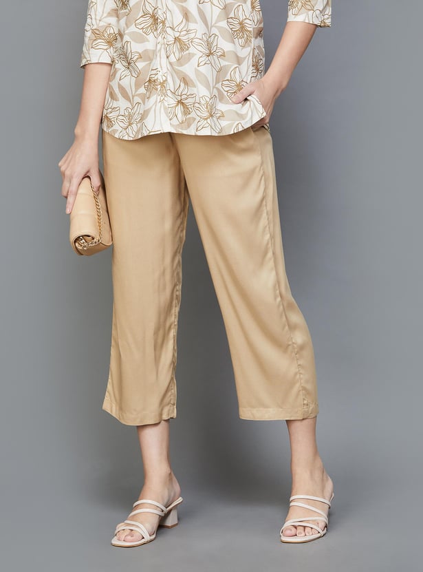 MELANGE Women Solid Straight Pants