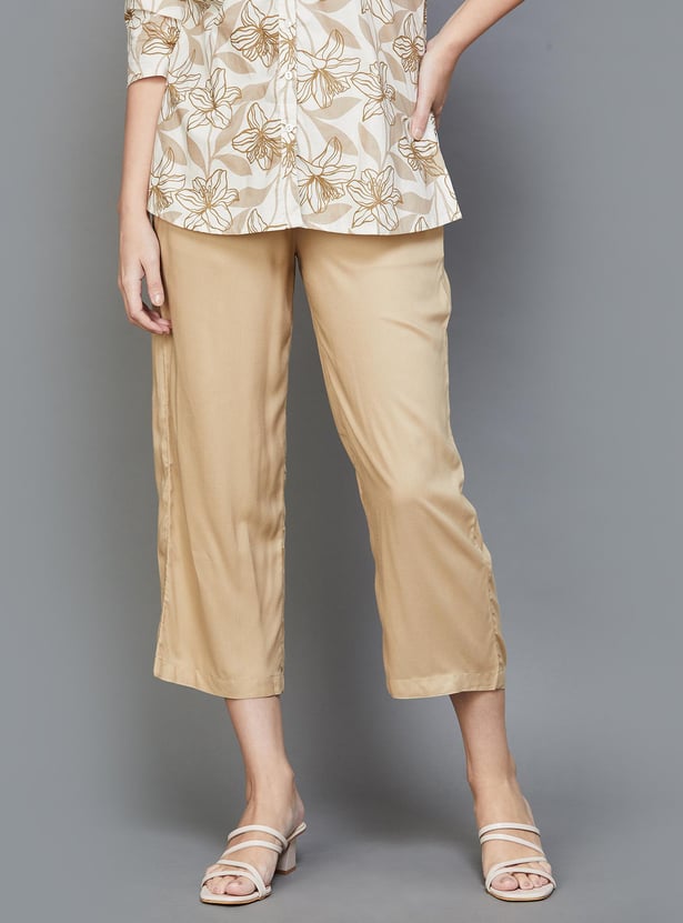 MELANGE Women Solid Straight Pants