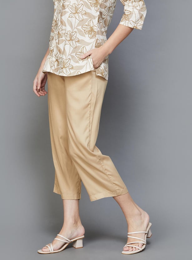 MELANGE Women Solid Straight Pants