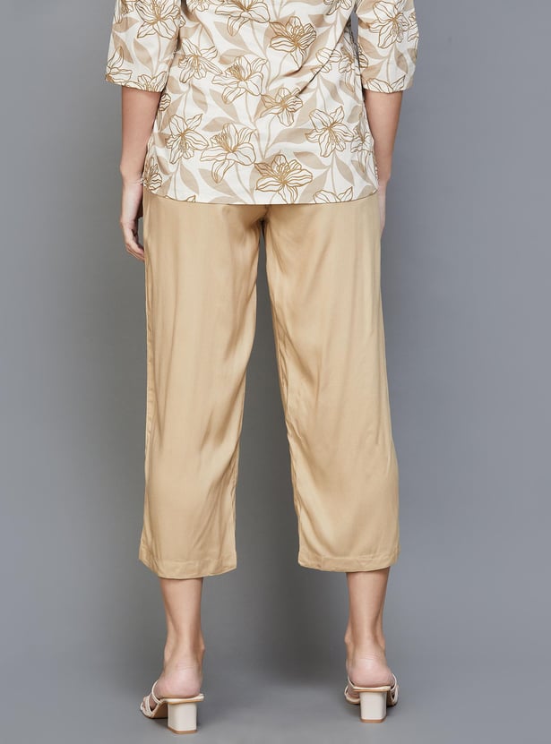 MELANGE Women Solid Straight Pants