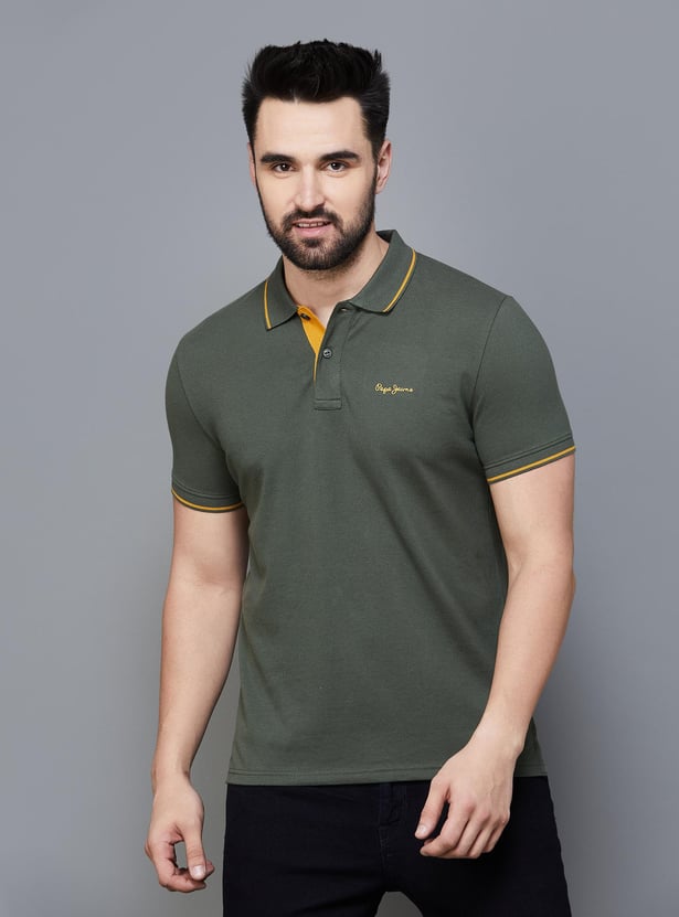 Pepe Jeans Verde Organic Cotton Mens Polo Shirt main image 1
