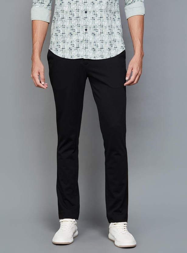 UNITED COLORS OF BENETTON Men Solid Slim Tapered Trousers