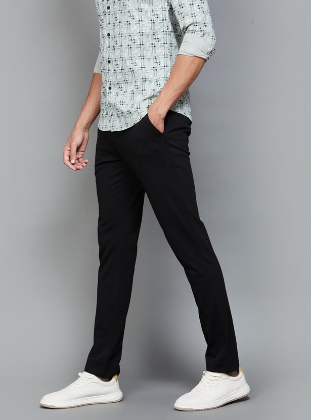 UNITED COLORS OF BENETTON Men Solid Slim Tapered Trousers