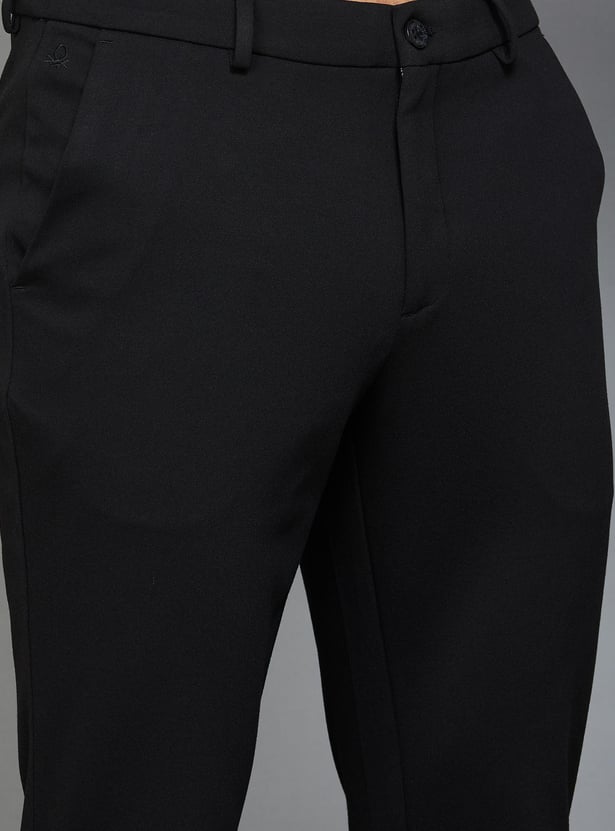 UNITED COLORS OF BENETTON Men Solid Slim Tapered Trousers