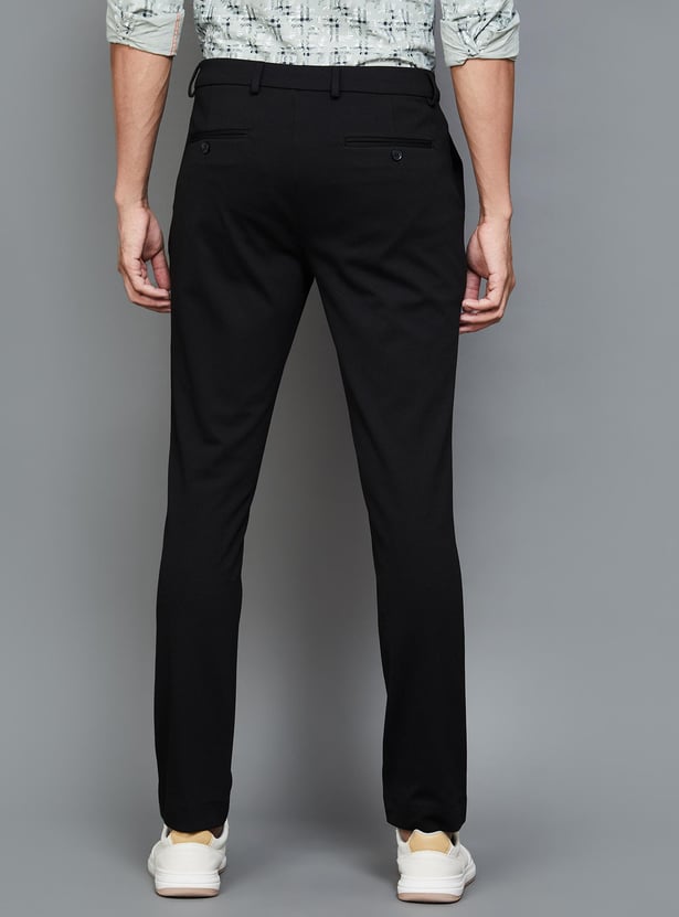 UNITED COLORS OF BENETTON Men Solid Slim Tapered Trousers