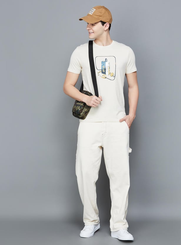 FAME FOREVER Men Printed Regular Fit T-shirt