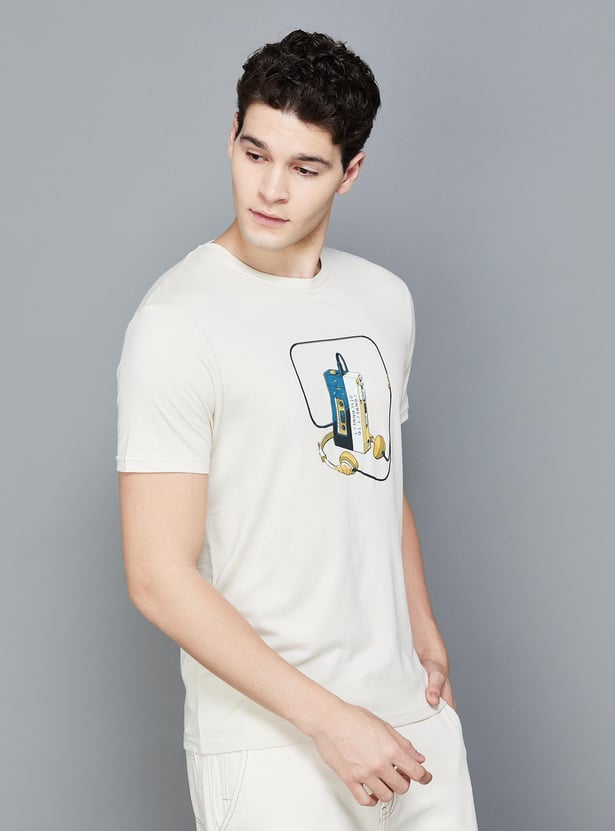 FAME FOREVER Men Printed Regular Fit T-shirt