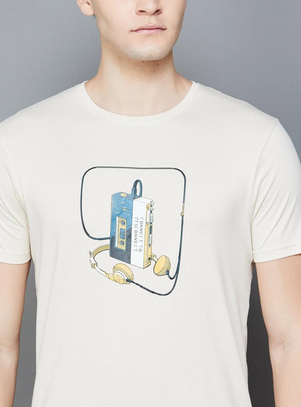 FAME FOREVER Men Printed Regular Fit T-shirt