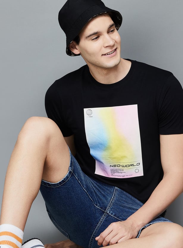 FAME FOREVER Men Graphic Printed Crew Neck T-Shirt