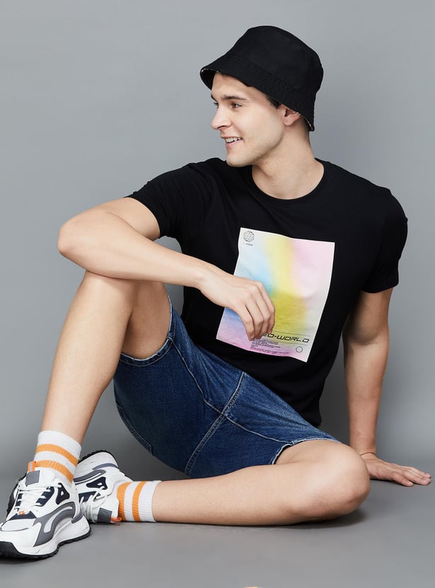 FAME FOREVER Men Graphic Printed Crew Neck T-Shirt