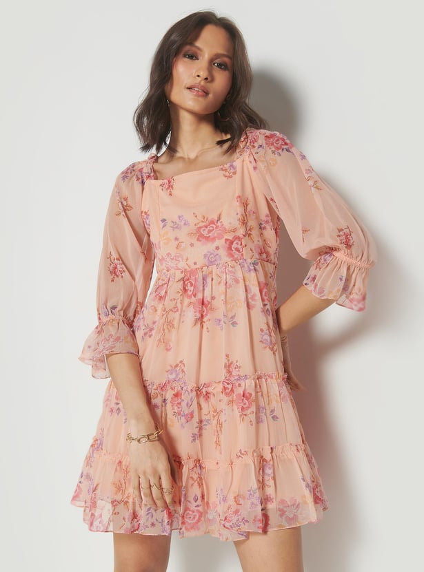 AND Women Floral Printed Tiered Dress