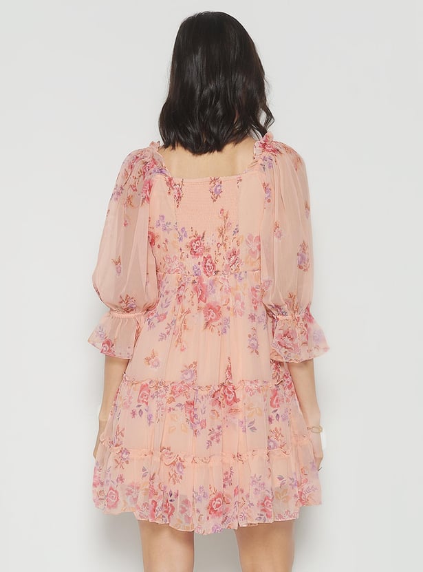 AND Women Floral Printed Tiered Dress