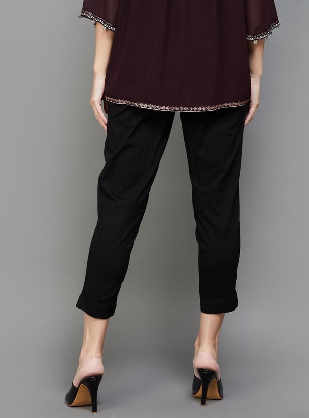 MELANGE Women Solid Straight Pants