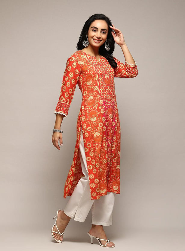 Buy BIBA Women Printed Straight Kurta From BIBA At Just INR 1599.0