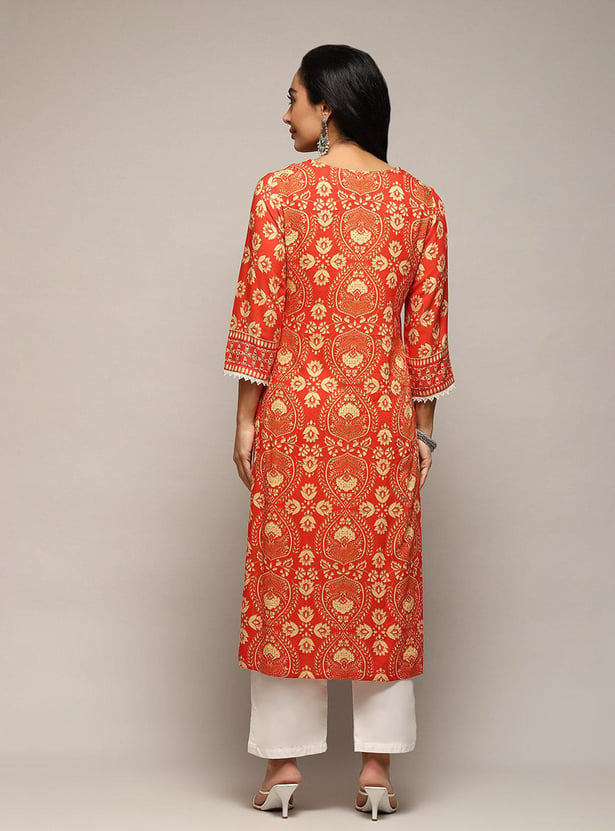 Buy BIBA Women Printed Straight Kurta From BIBA At Just INR 1599.0