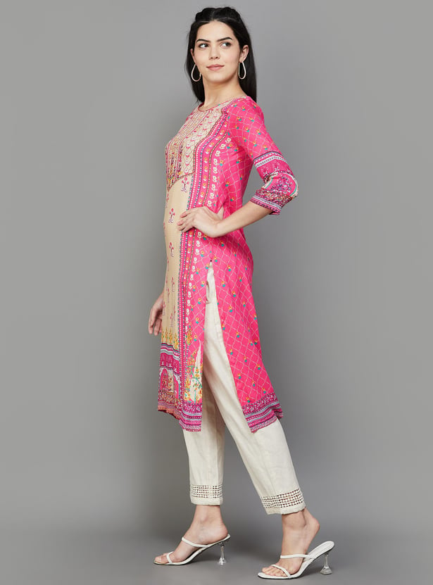 Buy BIBA Women Ethnic Printed Straight Kurta From BIBA At Just INR 1599.0