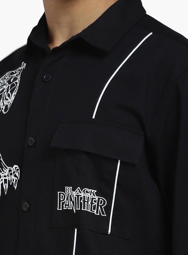 Buy JACK JONES Men Black Panther Printed Casual Shirt from JACK