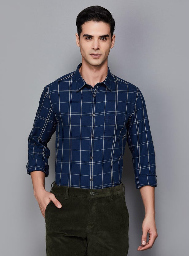 INDIAN TERRAIN Men Checked Slim Fit Shirt