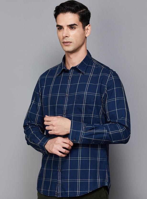INDIAN TERRAIN Men Checked Slim Fit Shirt