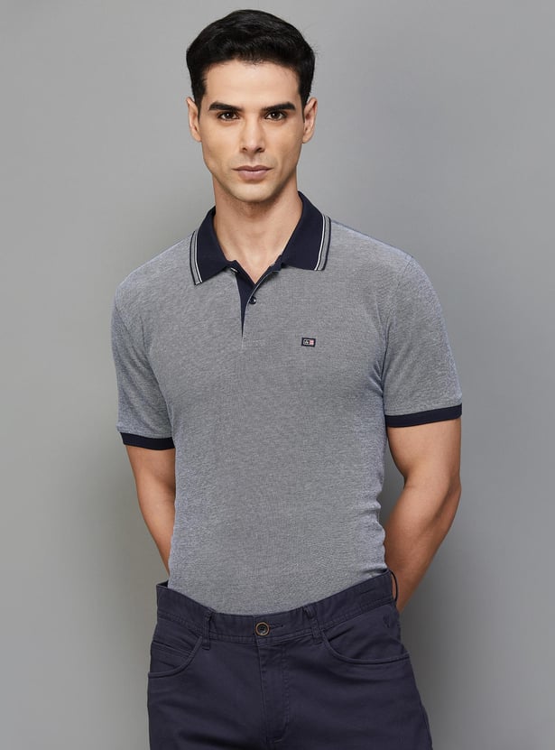 ARROW SPORT Men Textured Regular Fit Polo T-shirt