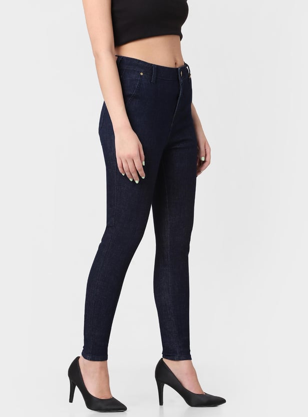 ONLY Women Solid Skinny Fit Dark Jeans