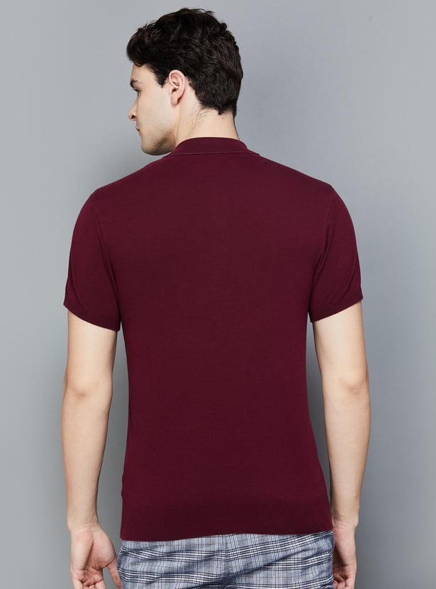 DENIMIZE Men Solid Slim Fit Polo T-shirt