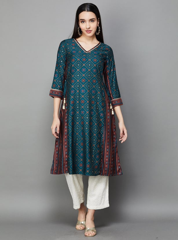 Buy Global Desi Women Printed A Line Kurta From Global Desi At Just Inr