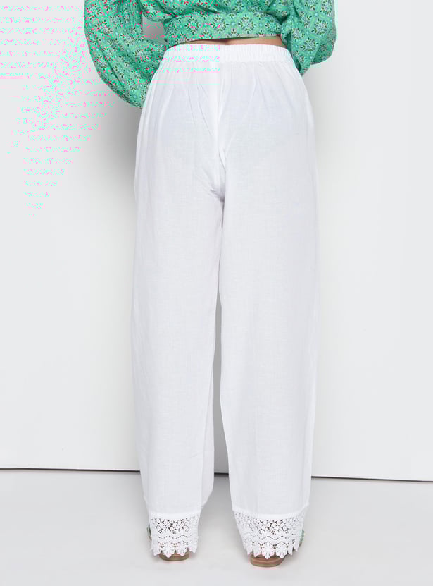 GLOBAL DESI Women Solid Straight Pants